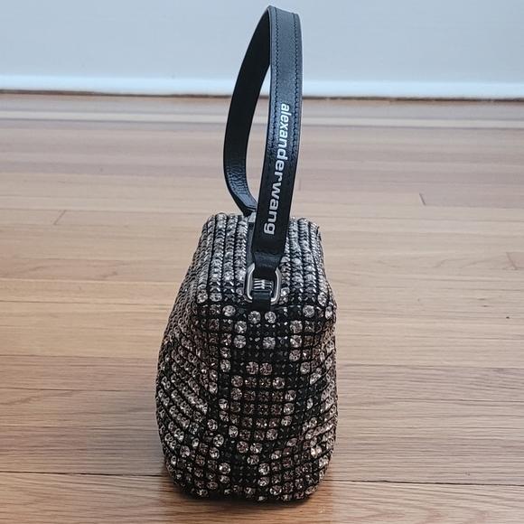 RARE ALEXANDER WANG HEIRESS RHINESTONE PATTERN MESH POUCH CLUTCH BAG - Picture 7 of 14